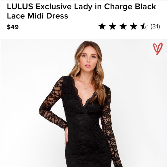 Lulus Dresses & Skirts - Black lace dress sz large
